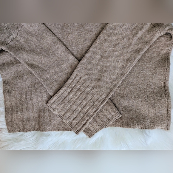 NWOT Madewell camel drop shoulder oversized boxy wide sleeve ribbed knit cuffs - Picture 10 of 14